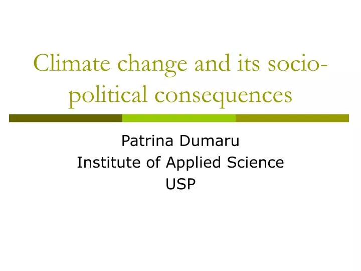 climate change and its socio political consequences