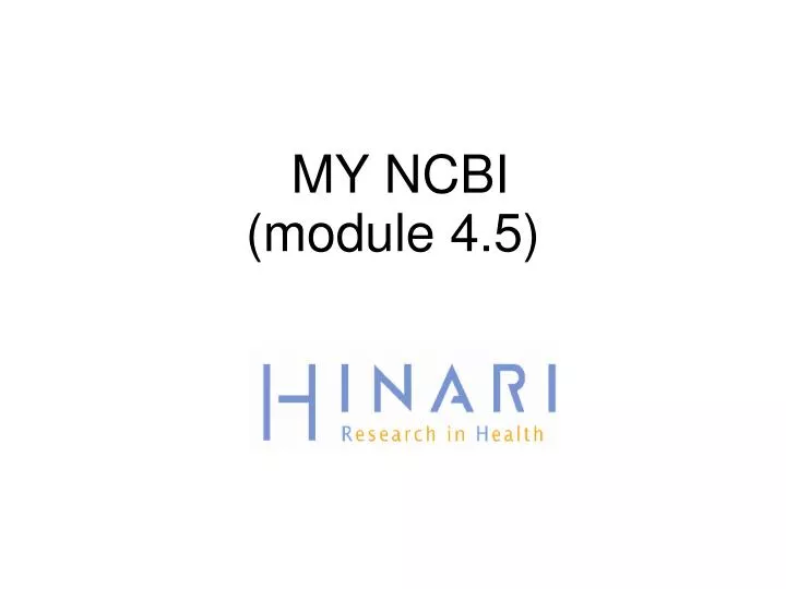my ncbi module 4 5