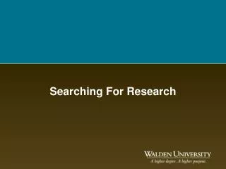 Searching For Research
