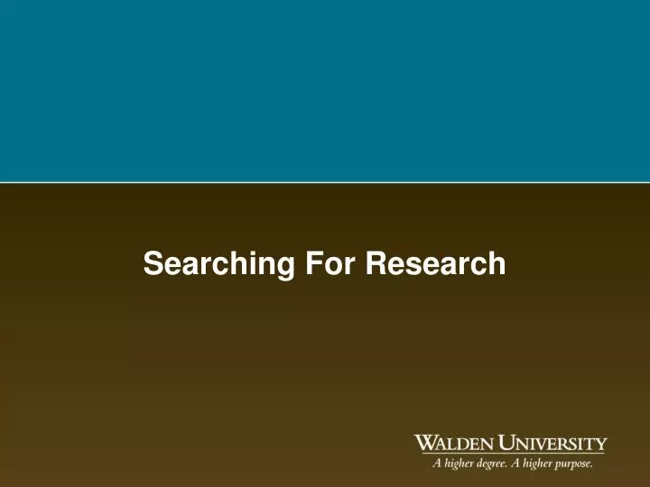 searching for research
