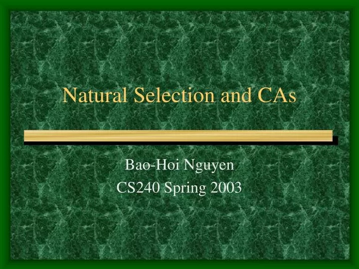 natural selection and cas