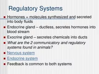 Regulatory Systems