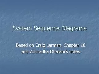 System Sequence Diagrams