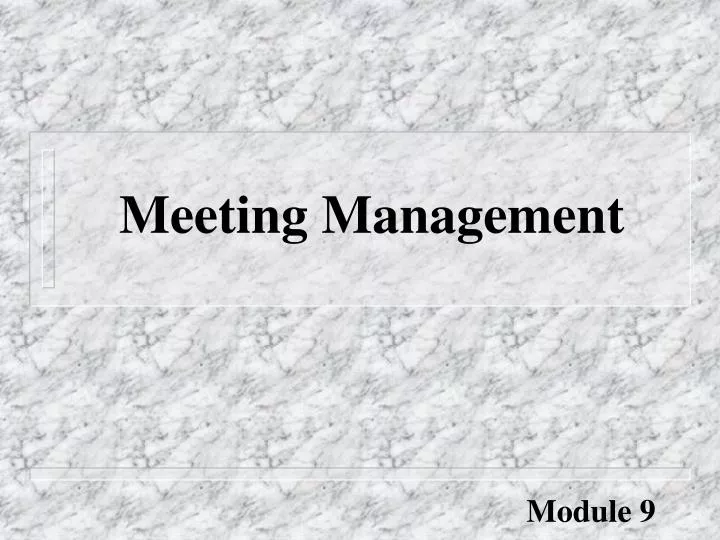 meeting management