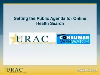 Setting the Public Agenda for Online Health Search