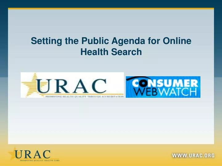 setting the public agenda for online health search