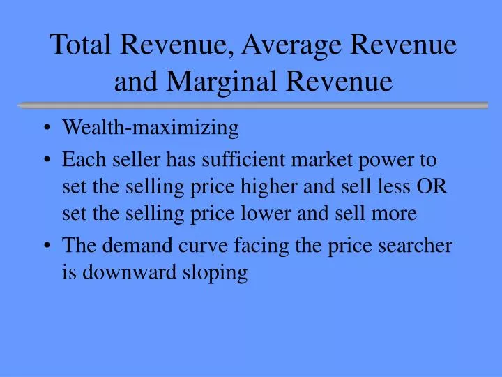 total revenue average revenue and marginal revenue