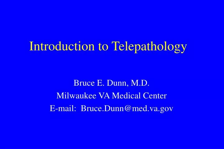 introduction to telepathology