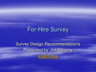 For-Hire Survey