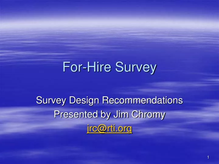for hire survey