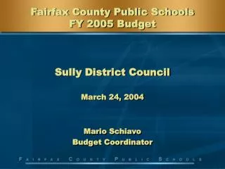 Fairfax County Public Schools FY 2005 Budget