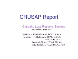 CRUSAP Report