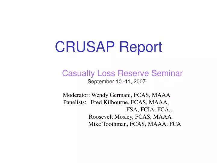 crusap report