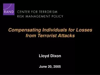 Compensating Individuals for Losses from Terrorist Attacks