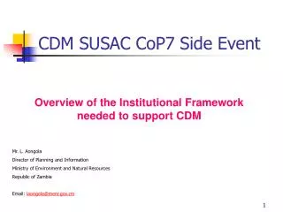CDM SUSAC CoP7 Side Event