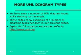 MORE UML DIAGRAM TYPES