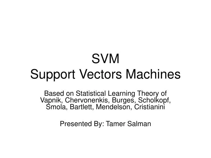 svm support vectors machines