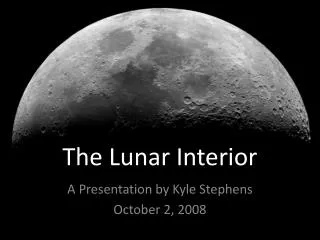The Lunar Interior