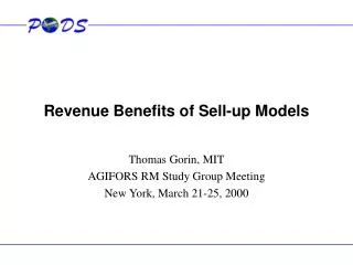 Revenue Benefits of Sell-up Models