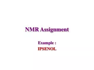 NMR Assignment