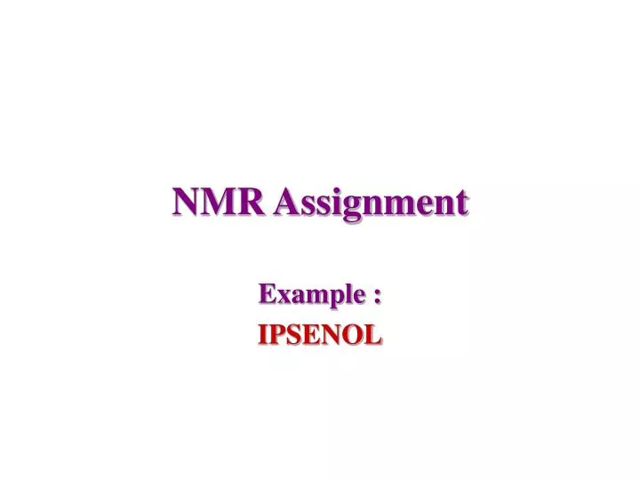 nmr assignment