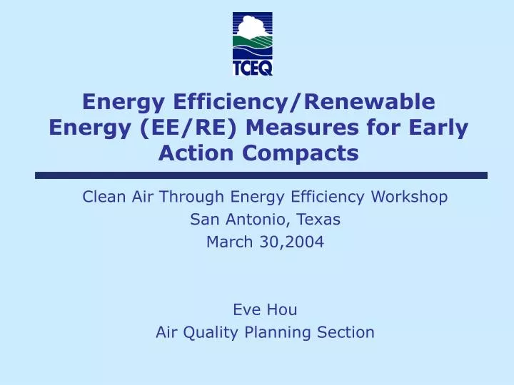 energy efficiency renewable energy ee re measures for early action compacts
