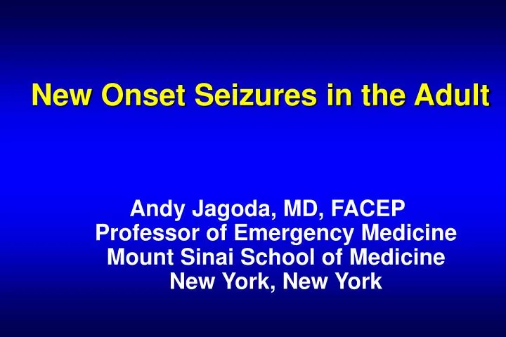 new onset seizures in the adult