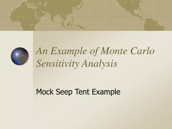 an example of monte carlo sensitivity analysis