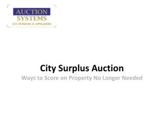 Auction Systems: City Surplus Auction - Ways to score on Pro
