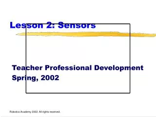 Lesson 2: Sensors