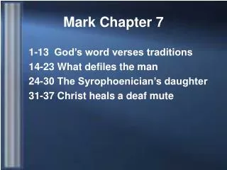 Mark Chapter 7