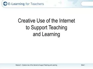Creative Use of the Internet to Support Teaching and Learning