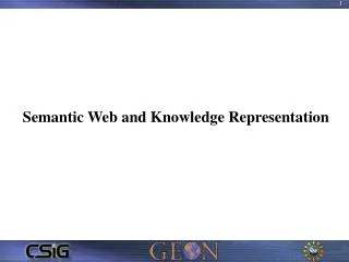 Semantic Web and Knowledge Representation