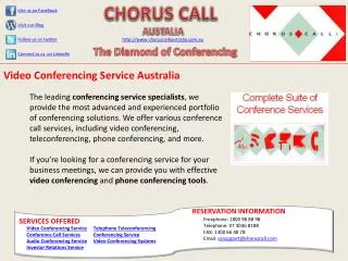Video Conferencing Service - Chorus Call Australia