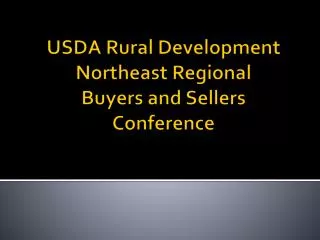 USDA Rural Development Northeast Regional Buyers and Sellers Conference