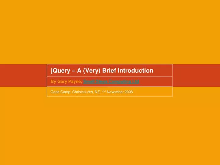 jquery a very brief introduction