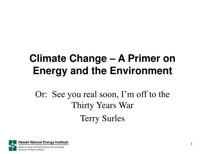 climate change a primer on energy and the environment