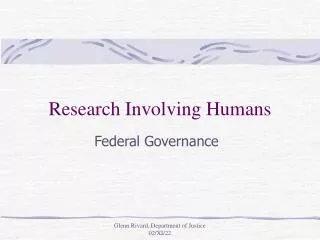 Research Involving Humans