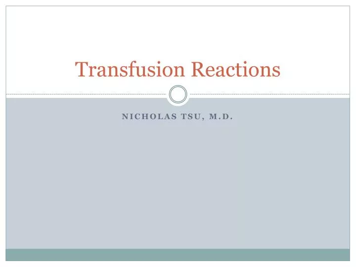 transfusion reactions
