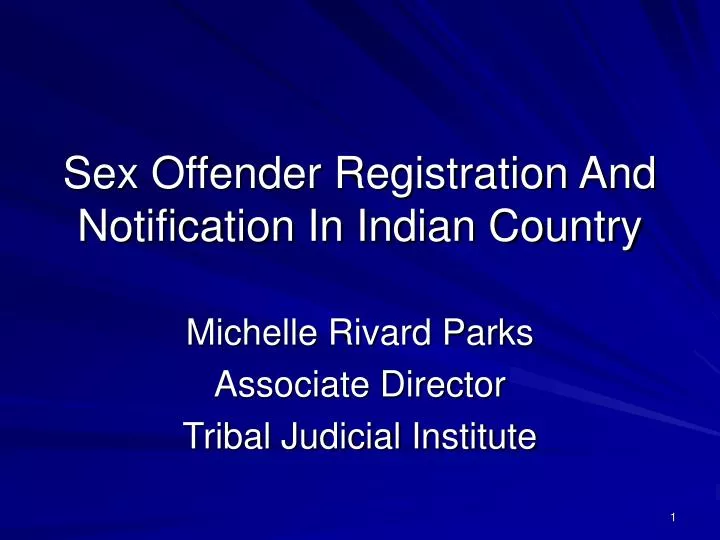 sex offender registration and notification in indian country