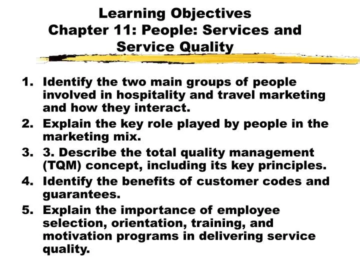 learning objectives chapter 11 people services and service quality