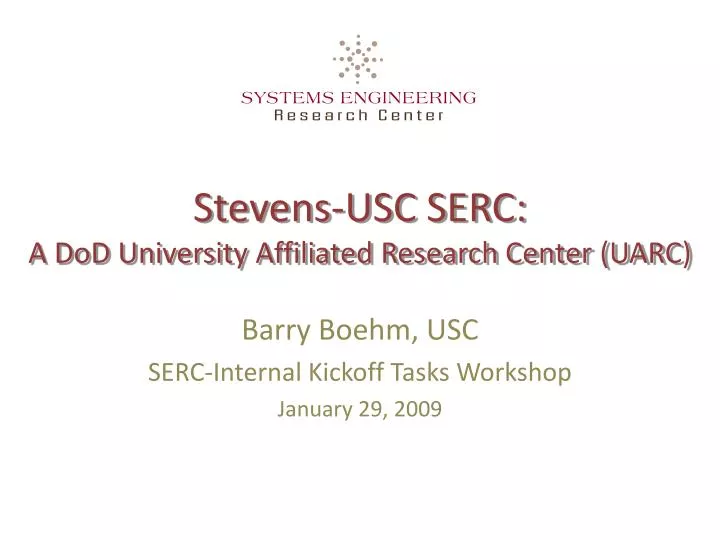 stevens usc serc a dod university affiliated research center uarc