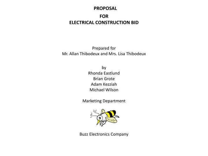 proposal for electrical construction bid