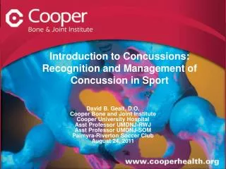 Introduction to Concussions: Recognition and Management of Concussion in Sport