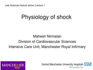 Physiology of shock
