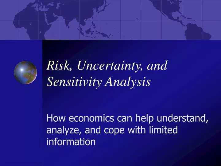 risk uncertainty and sensitivity analysis