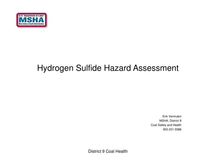 hydrogen sulfide hazard assessment