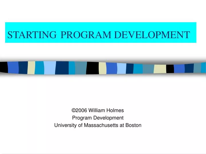 starting program development