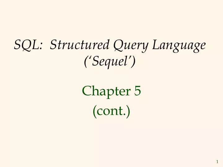 sql structured query language sequel