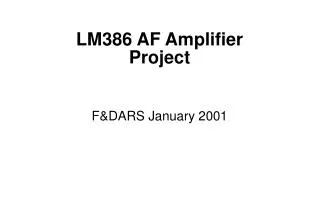 LM386 AF Amplifier Project